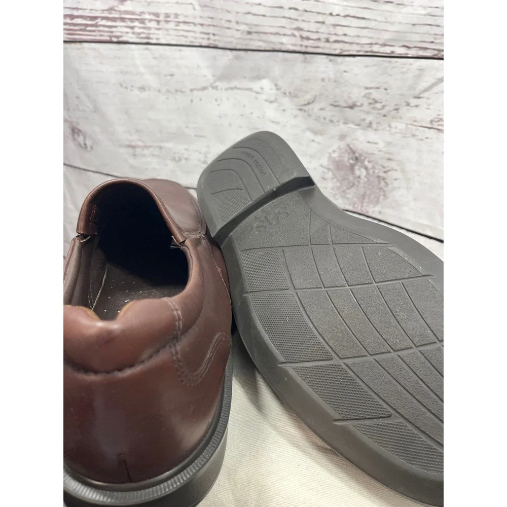 SAS Mens Brown Leather Slip On Loafers Tripad Comfort Shoes Made in USA 11.5 ww